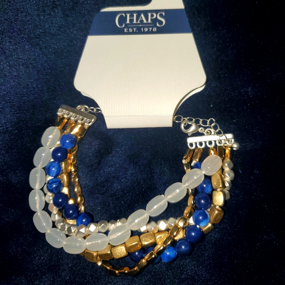 Nwt Chaps 5-Strand Beaded Bracelet 14$